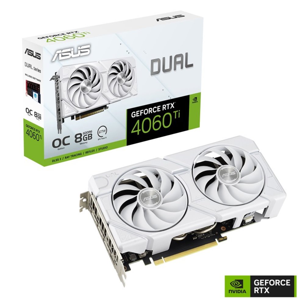 ASUS Dual GeForce RTX 4060 Ti OC 8GB GDDR6 EVO White