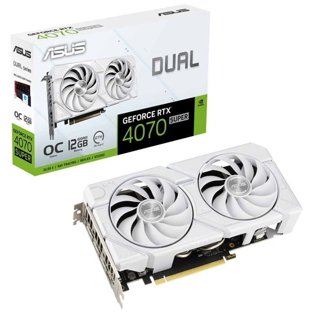 TARJETA GRAFICA ASUS DUAL RTX4070 SUPER OC 12GB EVO WHITE