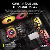 Refrigeración líquida Corsair iCUE LINK TITAN 360 RX LCD AIO Black