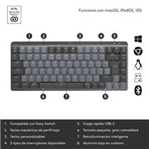 Teclado Mecánico Inalámbrico Logitech MX Mechanical Mini Tactile (US)