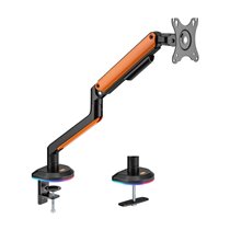 Soporte de Mesa RGB Gaming AISENS DT32TSR-249 para Monitores/TV de 17" a 32", Negro-Naranja