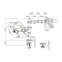 Soporte de Mesa Giratorio e Inclinable AISENS DTL32TSR-193 para Portátil y Monitor/TV de 17" a 32"