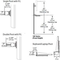 Soporte de Pared Ergotron 100 Series Double Pivot para Monitores de hasta 38" (47-093-800)