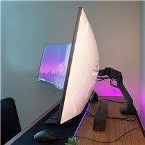 Soporte de Escritorio Ergotron HX con HD Pivot para Monitores Curvos de hasta 49"