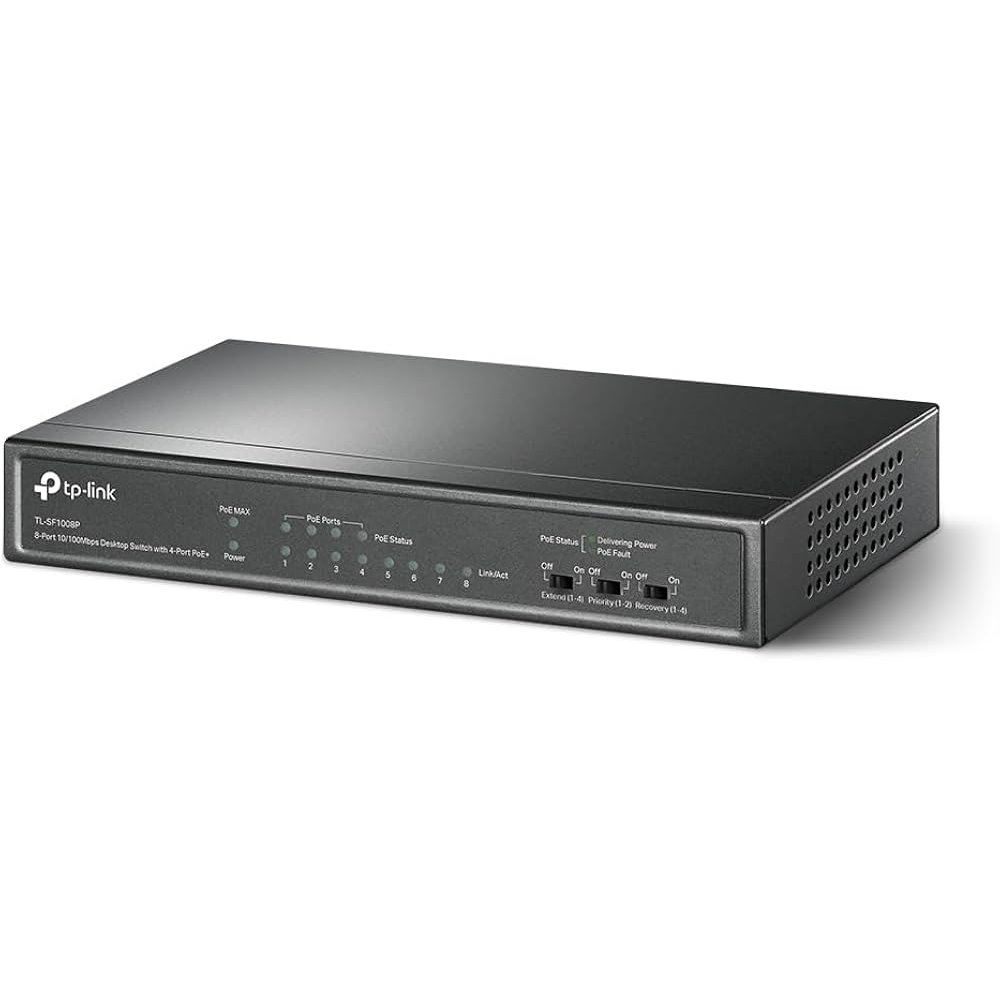 SWITCH NO GESTIONABLE TP-LINK SF1008P 8P ETHERNET SOBREMESA NO RACK CON 4P POE