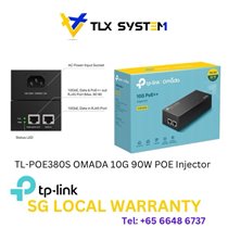 POE INJECTOR TP-LINK POE380S 2P 10GBPS 90W PASA DATOS Y ALIMENTACION POR EL MISMO CABLE HASTA 100 METROS PLUG AND PLA