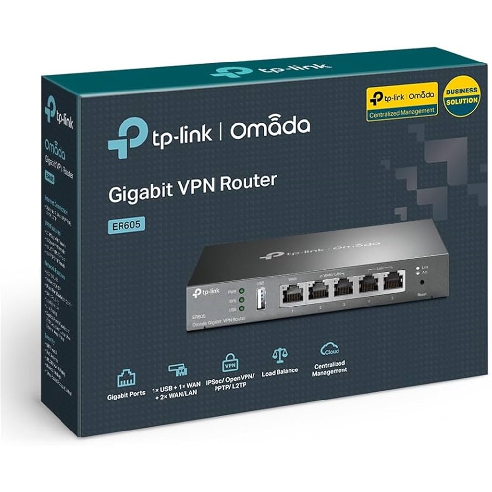 ROUTER VPN SAFESTREAM GIGABIT TP-LINK OMADA TL-R605/ 5 PUERTOS MULTI-WAN