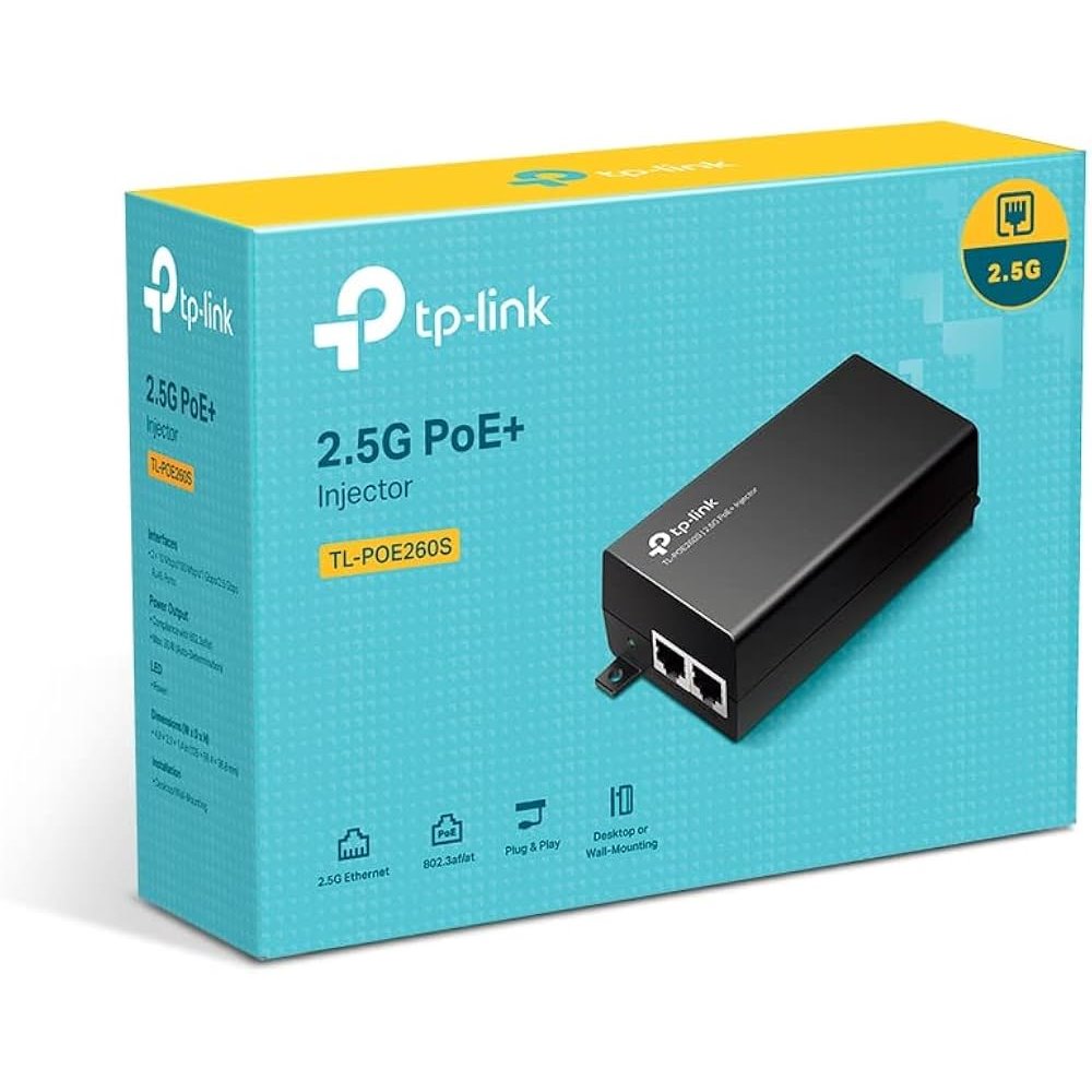 POE INJECTOR TP-LINK POE260S 2P 25GBPS 30W PASA DATOS Y ALIMENTACION POR EL MISMO CABLE HASTA 100 METROS PLUG AND PLAY POE INJECTOR TP-LINK POE260S 2P 25GBPS 30W PASA DATOS Y ALIMENTACION POR EL MISMO CABLE HASTA 100 METROS PLUG AND PLAY
