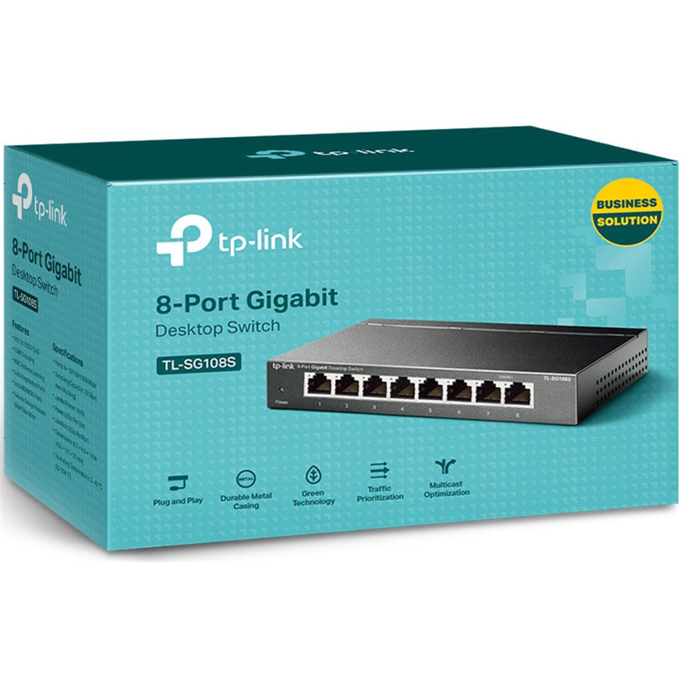 SWITCH TP-LINK SG108S 8PTOS 10/100/1000MBPS