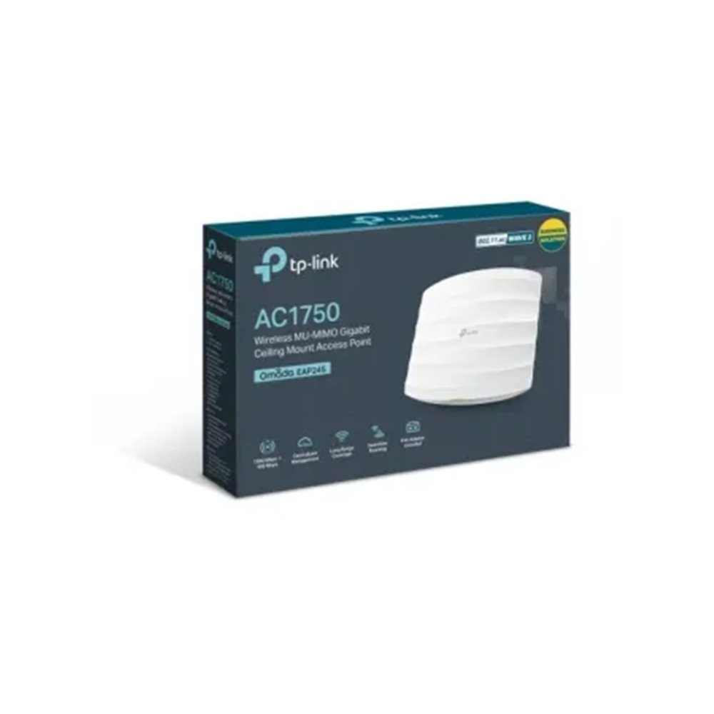 PUNTO DE ACCESO INAL?MBRICO TP-LINK OMADA EAP245 POE 1700MBPS/ 24 GHZ 5GHZ/ ANTENA DE 4DBI/ WIFI 80211AC/N/B/G/A