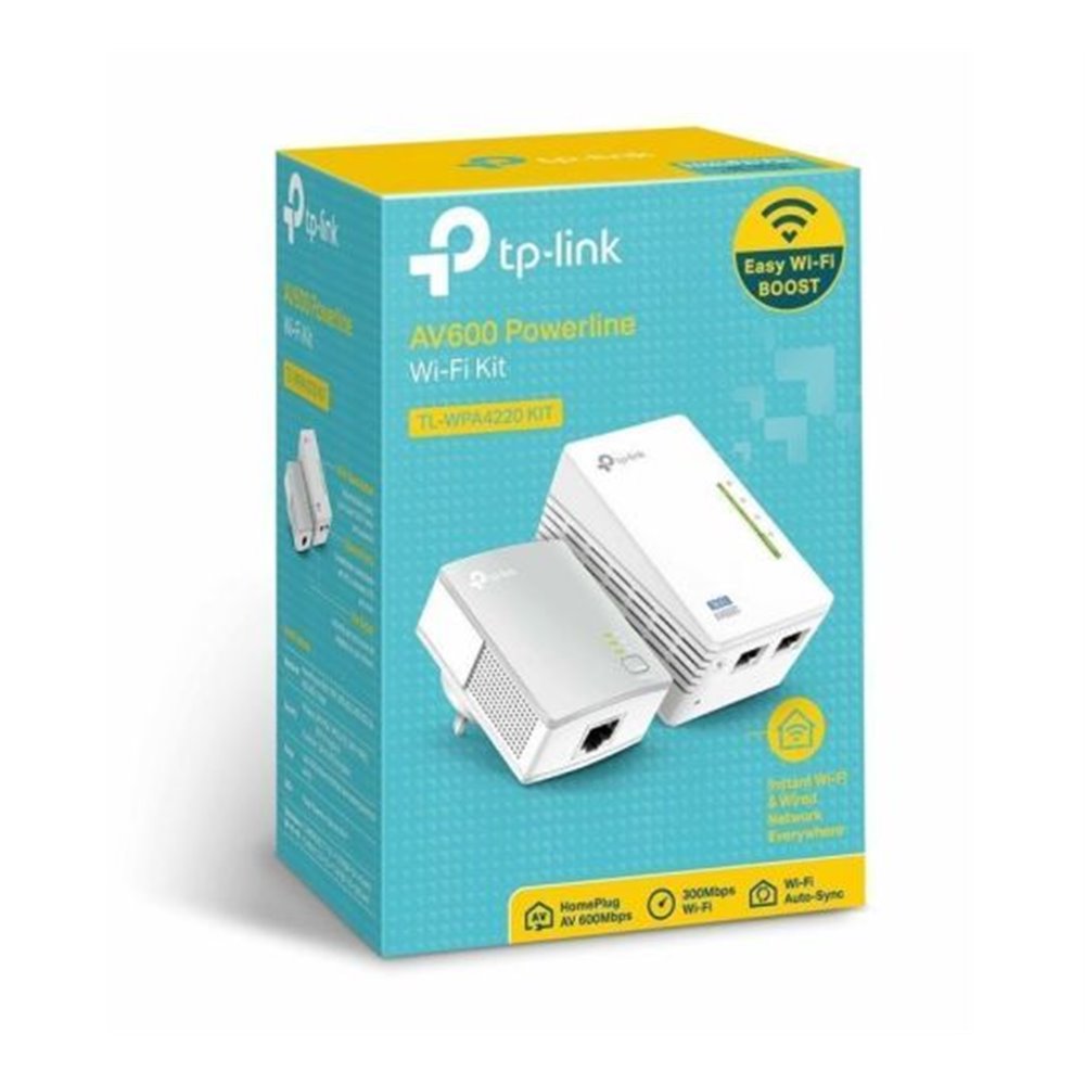 ADAPTADOR POWERLINE TP-LINK WPA4220KIT 500MBPS/ ALCANCE 300M/ PACK DE 2