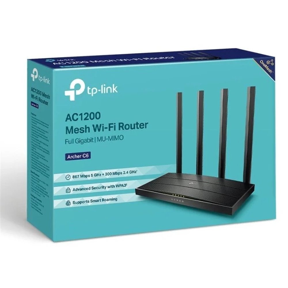 TP-LINK ARCHER C6_V3 ROUTER GIGABIT INALÁMBRICO MU-MIMO DE BANDA DUAL AC1200
