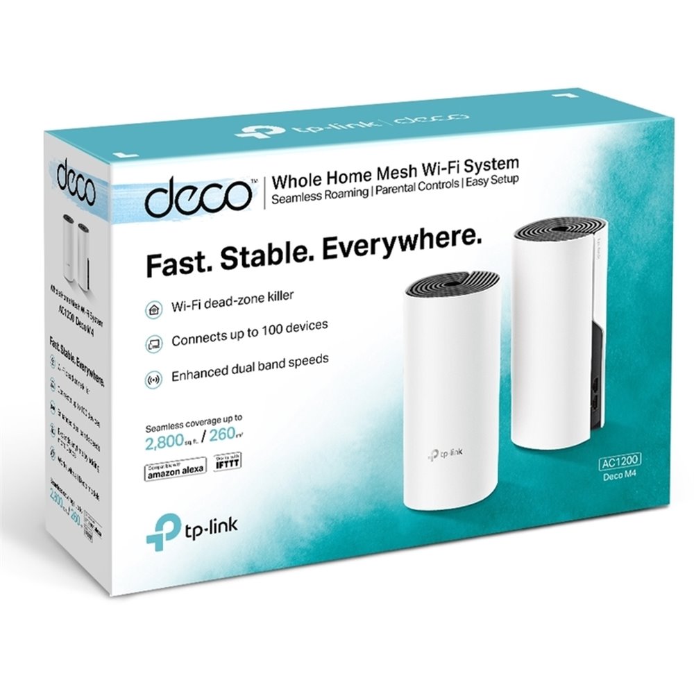 TP-LINK DECO M4(2-PACK) AC1200 SISTEMA WI-FI MESH EN TODO EL HOGAR