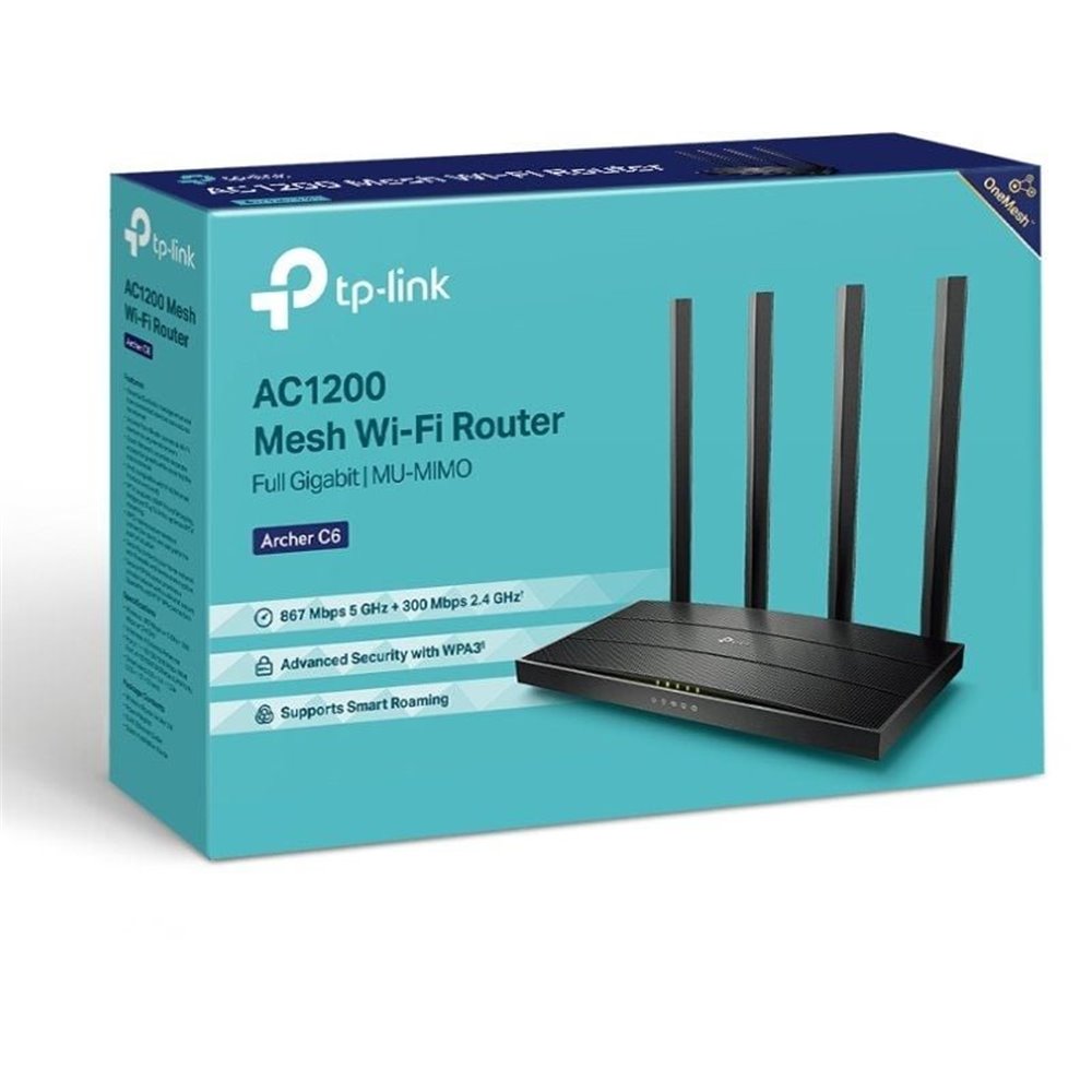 ROUTER INAL?MBRICO TP-LINK ARCHER C6 1200MBPS/ 24GHZ 5GHZ/ 4 ANTENAS/ WIFI 80211AC/N/A - B/G/N ROUTER INAL?MBRICO TP-LINK ARCHER C6 1200MBPS/ 24GHZ 5GHZ/ 4 ANTENAS/ WIFI 80211AC/N/A - B/G/N