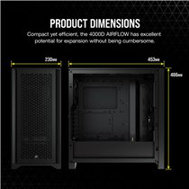 Corsair 4000D Airflow Mid-Tower Black: Caja Semitorre E-ATX