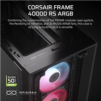 Corsair FRAME 4000D RS ARGB Mid-Tower Black: Caja Semitorre E-ATX