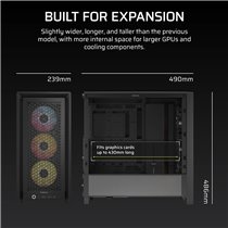 Corsair FRAME 4000D RS ARGB Mid-Tower Black: Caja Semitorre E-ATX